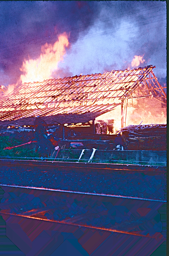 Feuer Antonie Blick Brennende Halle