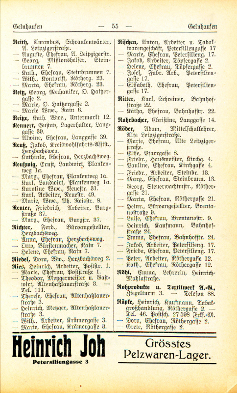 Adre&szlig;buch von 1926 Seite 55