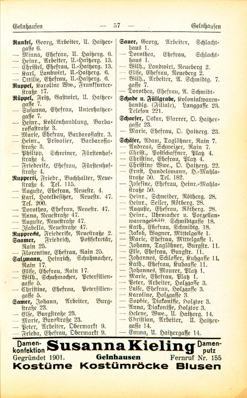 Adre&szlig;buch von 1926 Seite 57