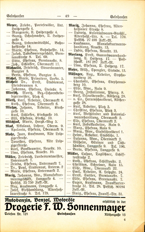 Adre&szlig;buch von 1926 Seite 49