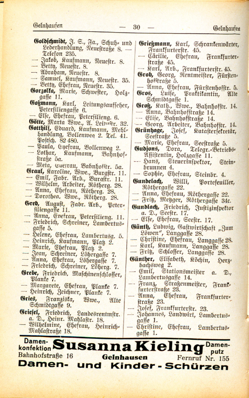 Adre&szlig;buch von 1926 Seite 30