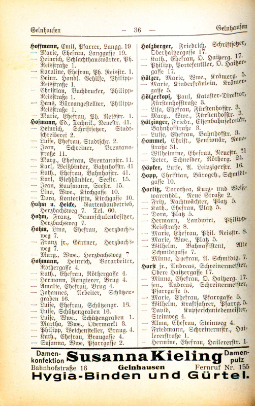 Adre&szlig;buch von 1926 Seite 36