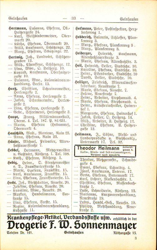 Adre&szlig;buch von 1926 Seite 33