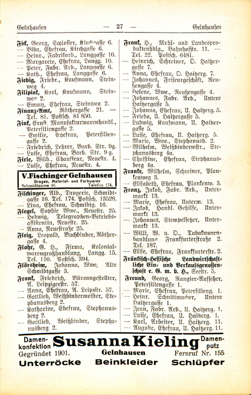 Adre&szlig;buch von 1926 Seite 27