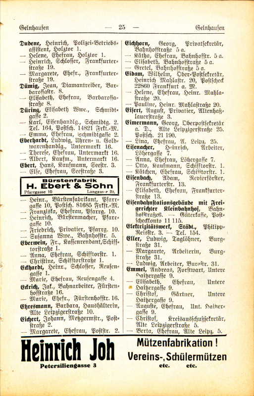 Adre&szlig;buch von 1926 Seite 25