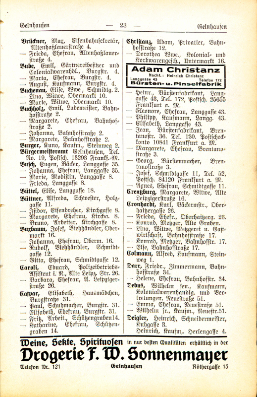 Adre&szlig;buch von 1926 Seite 23